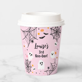 Roze Halloween Spooky Ghost Papieren Bekers