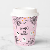 Roze Halloween Spooky Ghost Papieren Bekers (Voorkant)