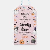 Roze Halloween Spooky One 1st Birthday Cadeaulabel (Voorkant)