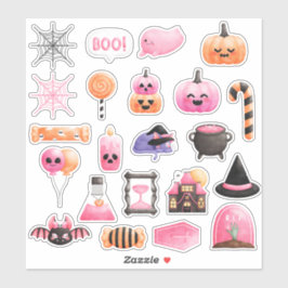 Roze Halloween Sticker