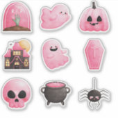 Roze Halloween Sticker (Voorkant)