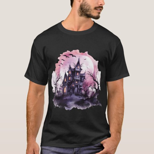 roze Halloween T-Shirt (Voorkant)