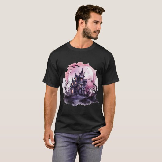 roze Halloween T-Shirt (Voorkant volledig)