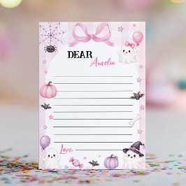 Roze Halloween-tijdscapsule-notitieberichtkaart Bedankkaart