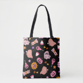 Roze Halloween Tote Bag (Voorkant)