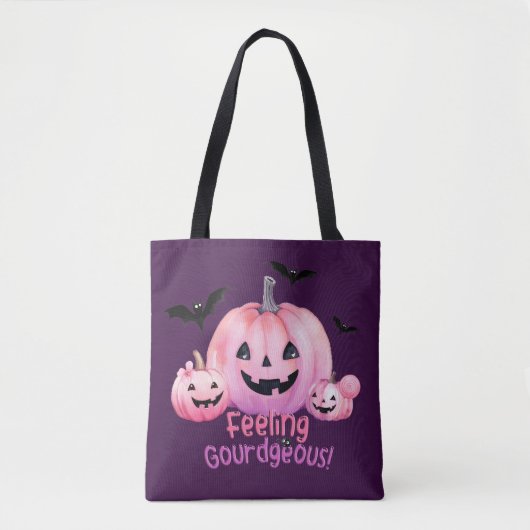Roze Halloween Tote Bag (Voorkant)