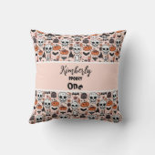 Roze Halloween Trick or treat aangepaste familiena Kussen (Achterkant)