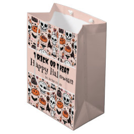 Roze Halloween Trick or treat aangepaste familiena Medium Cadeauzakje