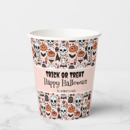 Roze Halloween Trick or treat aangepaste familiena Papieren Bekers