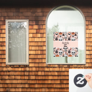 Roze Halloween Trick or treat aangepaste familiena Raamsticker