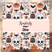 Roze Halloween Trick or treat aangepaste familiena Raamsticker (Vel 2)