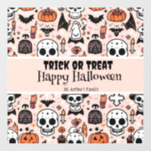 Roze Halloween Trick or treat aangepaste familiena Raamsticker (Vel)