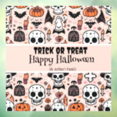 Roze Halloween Trick or treat aangepaste familiena Raamsticker (Vel 3)