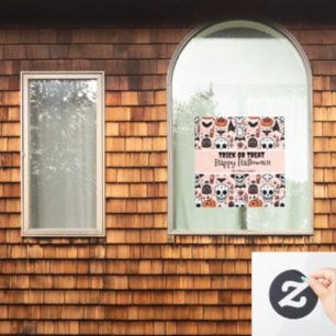 Roze Halloween Trick or treat aangepaste familiena Raamsticker