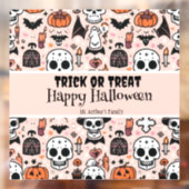Roze Halloween Trick or treat aangepaste familiena Raamsticker (Vel 2)