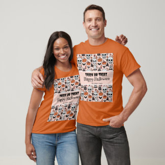 Roze Halloween Trick or treat aangepaste familiena T-shirt