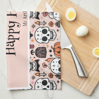 Roze Halloween Trick or treat aangepaste familiena Theedoek