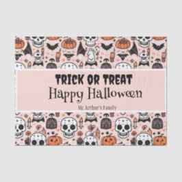 Roze Halloween Trick or treat aangepaste familiena Tissuepapier