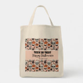 Roze Halloween Trick or treat aangepaste familiena Tote Bag (Achterkant)