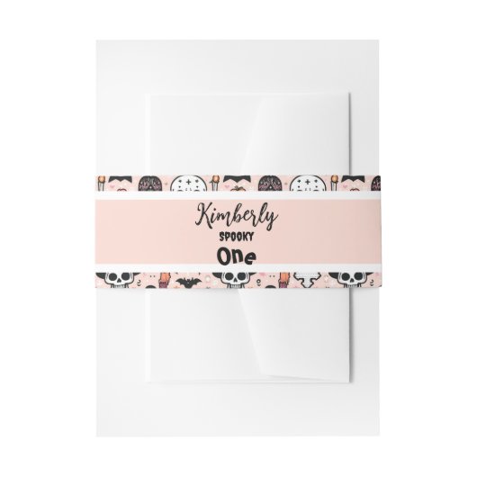 Roze Halloween Trick or treat aangepaste familiena Uitnodigingen Wikkel (Voorkant Voorbeeld)