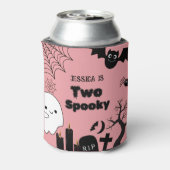 Roze Halloween twee spookachtige tweede verjaardag Blikjeskoeler (Blikje Achterkant)
