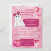 Roze halloween uitnodiging voor een meisje (Voorkant)