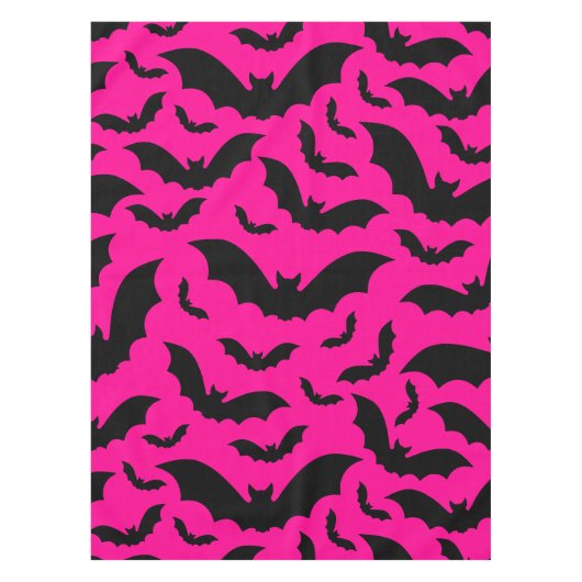 roze halloween vampier vleermuizen gotisch tafelkleed (Voorkant)