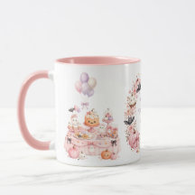 Roze Halloween Verjaardag Twee Tons Mok