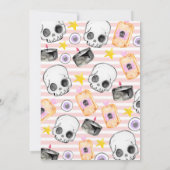 Roze Halloween verjaardagsfeest meisje uitnodiging (Achterkant)