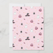 Roze Halloween-verjaardagsfeestje Kaart (Achterkant)