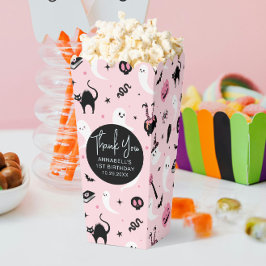 Roze Halloween Verjaardagsfeestje Popcorn Bedankdoosjes