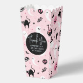 Roze Halloween Verjaardagsfeestje Popcorn Bedankdoosjes (Voorkant)