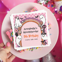 Roze Halloween verjaardagsfeestje voor kinderen
