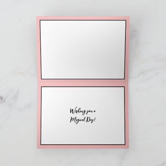 Roze Halloween Whimsical Pumpkins en Boo Kaart (Binnen)