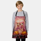 Roze Halloween zus tweeling meisjes in het park Schort (Gedragen)