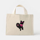 Roze Halloween zwart honden kostuum Mini Tote Bag (Achterkant)