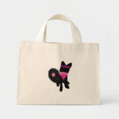 Roze Halloween zwart honden kostuum Mini Tote Bag (Voorkant)