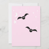 Roze Halloween Zwart Kat Pompoen Bat Zacht Roze Kaart (Achterkant)