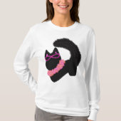 Roze Halloween zwarte kat kostuum T-shirt (Voorkant)