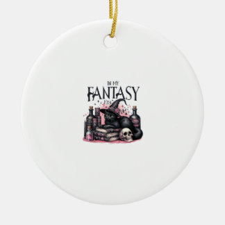 Roze Halloween Zwarte Kat Spreuk Boeken Toverdrank Keramisch Ornament
