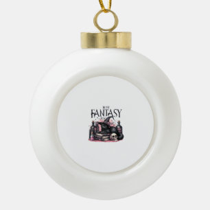 Roze Halloween Zwarte Kat Spreukboeken Toverdranke Keramische Bal Ornament