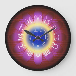 Roze halo Zodiac Astrology Symbols Wall klok