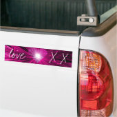 Roze hals-"liefde en scharen" bumpersticker (Op Truck)