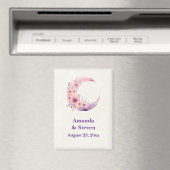 Roze Halve Maan bruiloft Save the Date Magneet (Insitu (Vaatwasser))