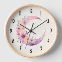 Roze halve maan met  bloemen