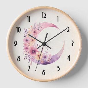 Roze halve maan met  bloemen