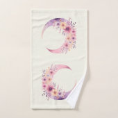 Roze halve maan met  bloemen bad handdoek (Handdoek)