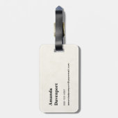 Roze halve maan met  bloemen bagagelabel (Achterkant verticaal)