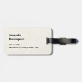 Roze halve maan met  bloemen bagagelabel (Achterkant horizontaal)