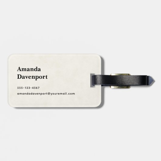 Roze halve maan met  bloemen bagagelabel (Achterkant horizontaal)